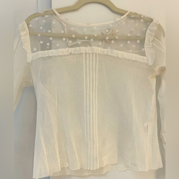 For Love & Lemons Cosmos Pintuck Blouse in White - Picture 3 of 6